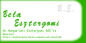 bela esztergomi business card